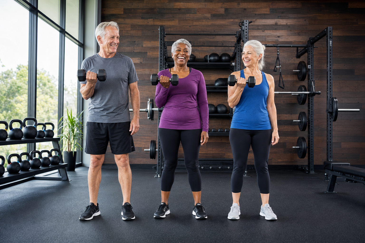 Seniors training together at Kareem Vance Fitness